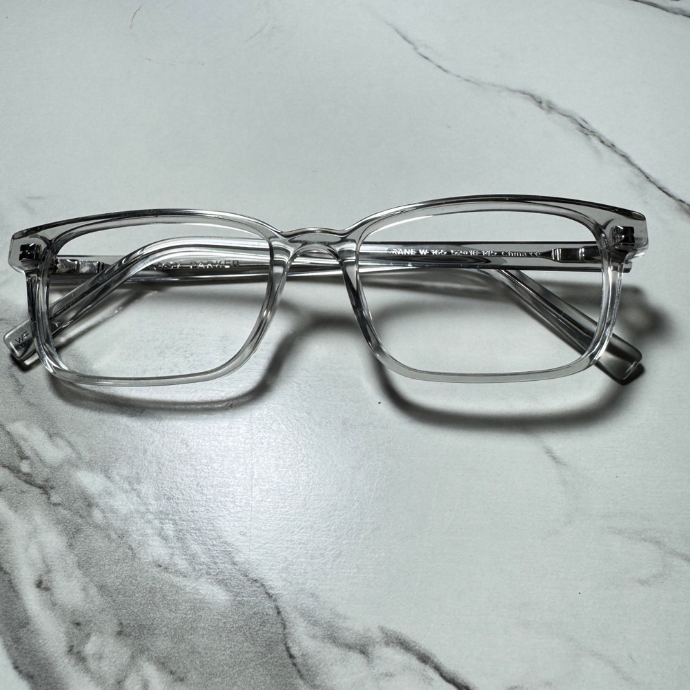 Warby Parker Crane Eyeglasses Clear Crystal Frames 52-18-145 CRANE-W-165